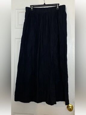 NWT Abercrombie & Fitch Linen Blend Maxi Skirt High Slit Elastic Waist